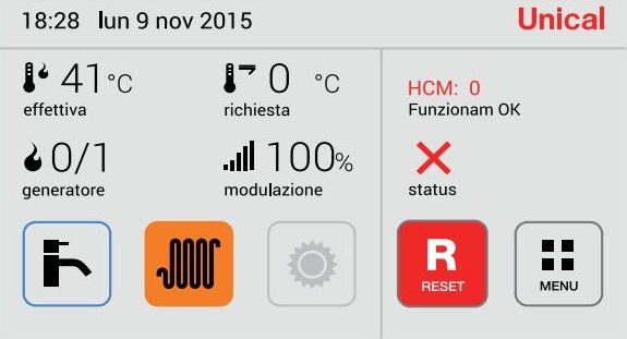 allarmi pannello Unical